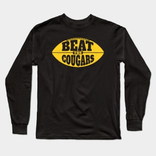 Beat the Cougars // Vintage Football Grunge Gameday Long Sleeve T-Shirt